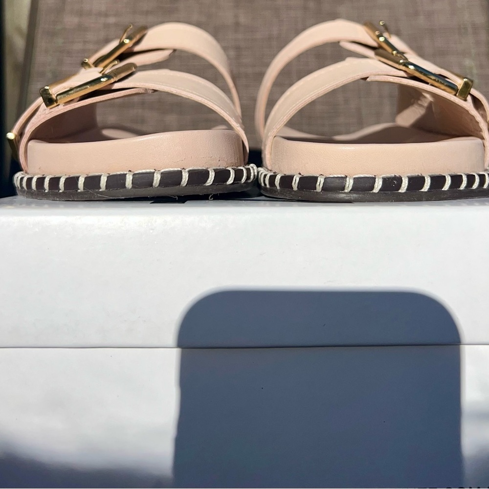 Schutz Beige Double Buckle Sandals - Picture 2 of 8